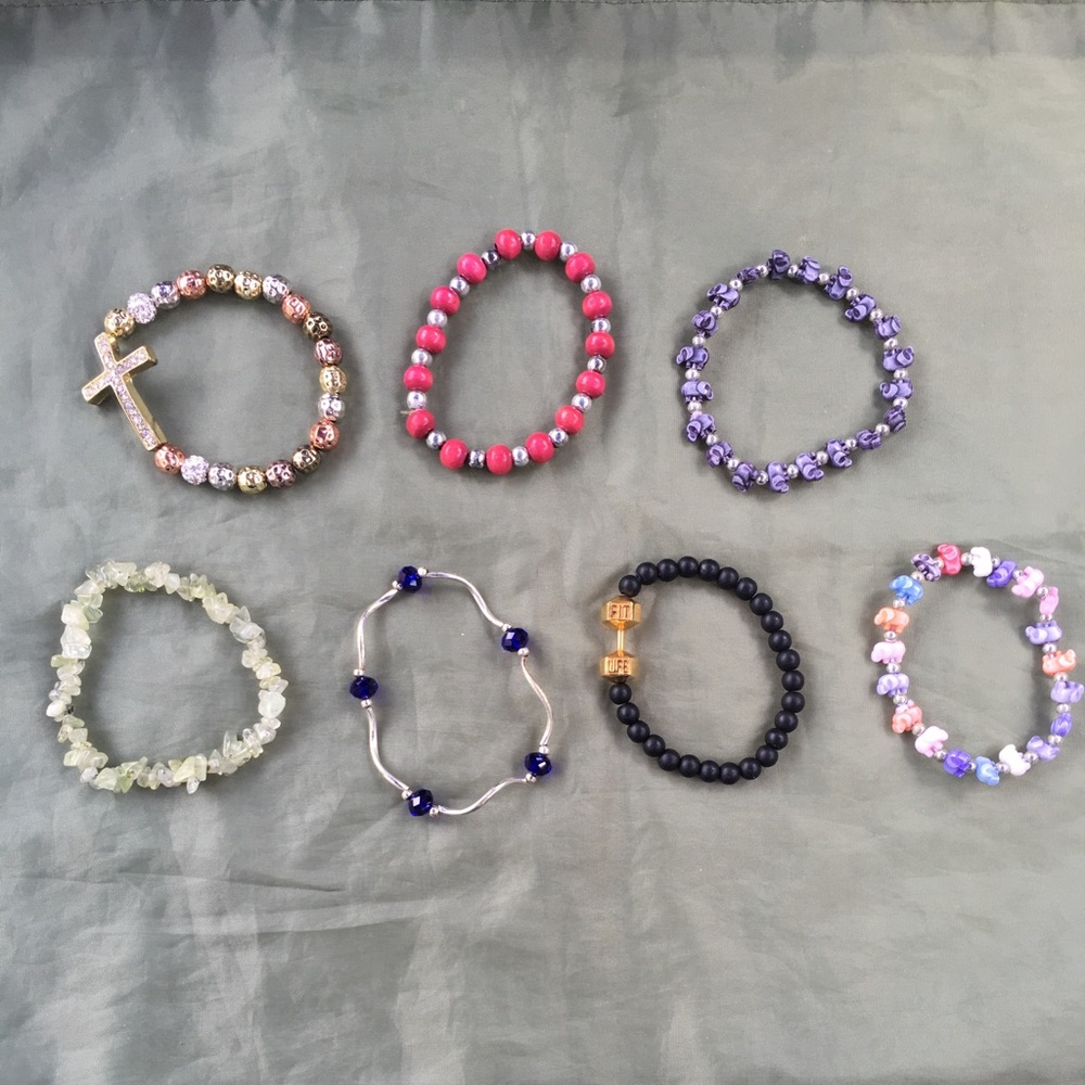 7 Super cute NWOT elastic bracelets!